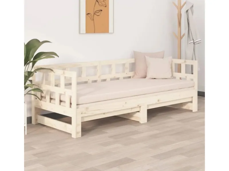 vidaXL Tagesbett Ausziehbar Massivholz Kiefer 2x(90x200) cm1279738