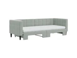 Discount vidaXL Tagesbett Ausziehbar mit Matratzen Hellgrau 80x200 cm Samt1847498