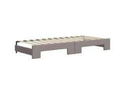New vidaXL Tagesbett Ausziehbar mit Matratzen Taupe 80x200 cm Stoff1897449