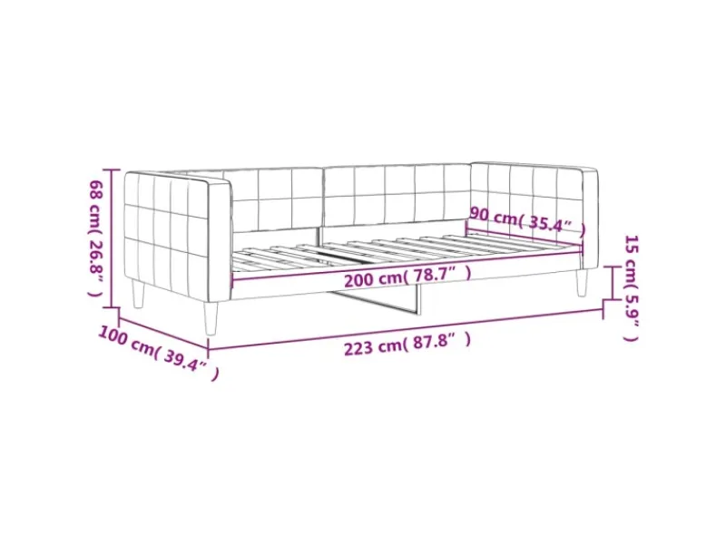 vidaXL Tagesbett 90x200 cm Samt 354008