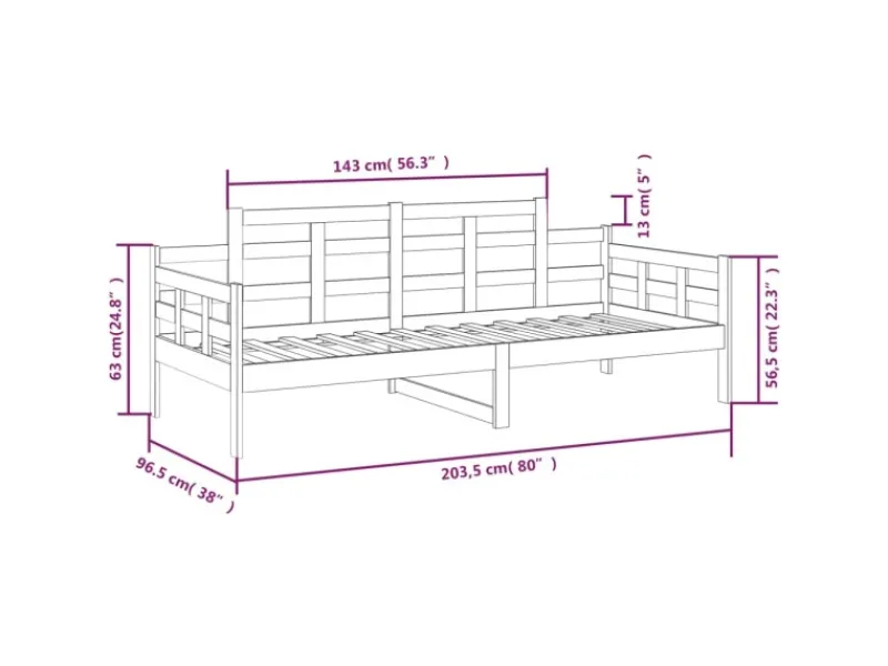 Discount vidaXL Tagesbett Massivholz Kiefer 90x200 cm1279843