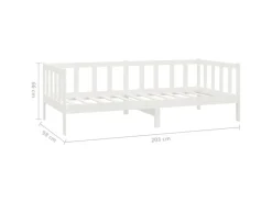 vidaXL Tagesbett Weiß Kiefer Massivholz 90x200 cm787221