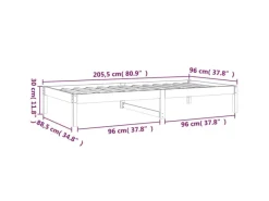 Best vidaXL Tagesbett 90x200 cm Massivholz Kiefer1279927