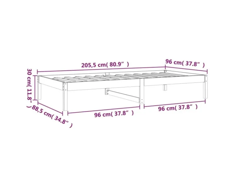 Best vidaXL Tagesbett 90x200 cm Massivholz Kiefer1279927