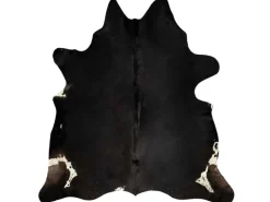 Online vidaXL Teppich Echtes Kuhfell Schwarz 150x170 Cm 618112