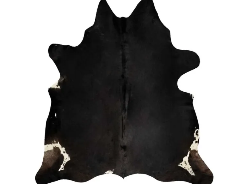 Online vidaXL Teppich Echtes Kuhfell Schwarz 150x170 Cm 618112