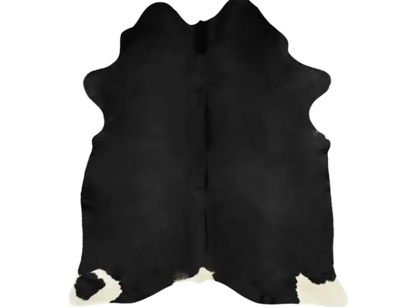 Online vidaXL Teppich Echtes Kuhfell Schwarz 150x170 Cm 618112