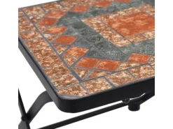 vidaXL 3-Tlg Bistro-Set Mosaik Keramik Orange Grau 279691