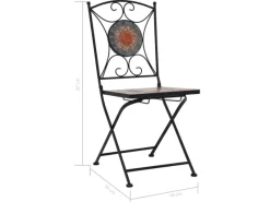 vidaXL 3-Tlg Bistro-Set Mosaik Keramik Orange Grau 279691