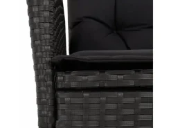 vidaXL 9-tlg Garten-Essgruppe mit Kissen Schwarz Poly Rattan Modell 98