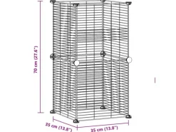 vidaXL 8-Tlg Haustierkäfig Schwarz 35x35 cm Stahl Modell 6