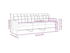 vidaXL 2-Tlg Sofagarnitur Hellgrau Stoff 2149641