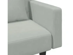 Sale vidaXL 2-Tlg Sofagarnitur mit Kissen Samt 3216268 Hellgrau