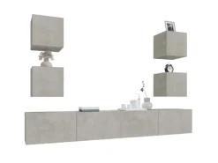 vidaXL 6-tlg. TV-Schrank-Set Betongrau Holzwerkstoff 4