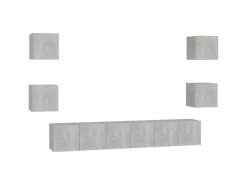 vidaXL 7-tlg. TV-Schrank-Set Betongrau Holzwerkstoff 4