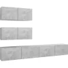 Best vidaXL 4-tlg. TV-Schrank-Set Betongrau Holzwerkstoff Modell 22