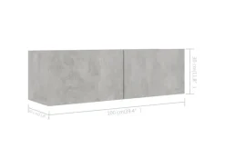 Best vidaXL 4-tlg. TV-Schrank-Set Betongrau Holzwerkstoff Modell 22