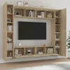 Best vidaXL 8-tlg. TV-Schrank-Set Sonoma-Eiche Holzwerkstoff Modell 22