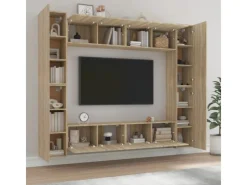Best vidaXL 8-tlg. TV-Schrank-Set Sonoma-Eiche Holzwerkstoff Modell 22
