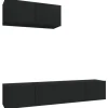 vidaXL 3-tlg. TV-Schrank-Set Schwarz Holzwerkstoff 2