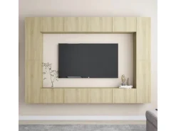 Discount vidaXL 8-tlg. TV-Schrank-Set Sonoma-Eiche Holzwerkstoff Modell 11