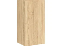 vidaXL 3-tlg. TV-Wohnwand mit LED-Leuchten Sonoma-Eiche