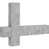 Hot vidaXL 5-Tlg Wohnwand Betongrau Holzwerkstoff 3216460