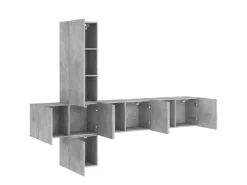 Hot vidaXL 5-Tlg Wohnwand Betongrau Holzwerkstoff 3216460