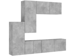 Discount vidaXL 5-tlg. Wohnwand Betongrau Holzwerkstoff Modell 8