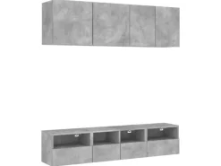 Sale vidaXL 5-tlg. Wohnwand Betongrau Holzwerkstoff Modell 3