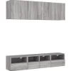 vidaXL 5-Tlg Wohnwand Grau Sonoma Holzwerkstoff 3216516
