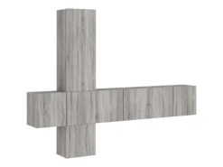 vidaXL 5-Tlg Wohnwand Grau Sonoma Holzwerkstoff 3216462