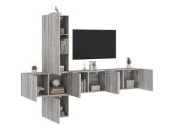 vidaXL 5-Tlg Wohnwand Grau Sonoma Holzwerkstoff 3216462