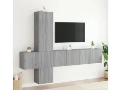 vidaXL 5-Tlg Wohnwand Grau Sonoma Holzwerkstoff 3216462