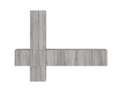 vidaXL 5-Tlg Wohnwand Grau Sonoma Holzwerkstoff 3216462