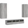 vidaXL 5-Tlg Wohnwand Grau Sonoma Holzwerkstoff 3216544