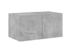 vidaXL 5-tlg. Wohnwand mit LED-Beleuchtung Betongrau Holzwerkstoff Modell 7