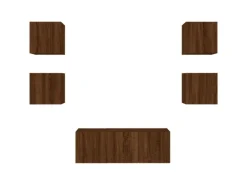 Sale vidaXL 6-tlg. Wohnwand mit LED-Beleuchtung Braun Eichen-Optik Modell 7