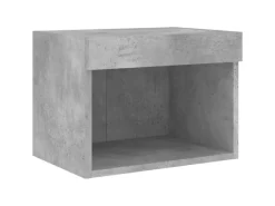 vidaXL 7-tlg. Wohnwand mit LED-Beleuchtung Betongrau Holzwerkstoff