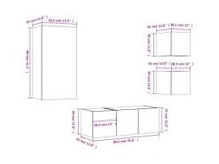 New vidaXL 5-Tlg Wohnwand mit LED-Beleuchtung Räuchereiche Holzwerkstoff 3216829