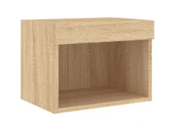 Best vidaXL 5-tlg. Wohnwand mit LED-Beleuchtung Sonoma-Eiche Holzwerkstoff Modell 2