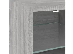 vidaXL 7-tlg. Wohnwand mit LED-Beleuchtung Grau Sonoma Holzwerkstoff