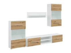 vidaXL 5-Tlg Wohnwand mit LED-Beleuchtung Artisan-Eiche Holzwerkstoff 3324234