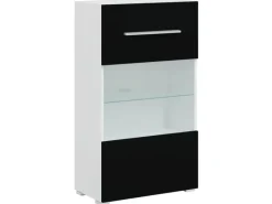 vidaXL 5-Tlg Wohnwand mit LED-Beleuchtung Mattschwarz Holzwerkstoff 3324230