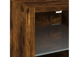 vidaXL 8-Tlg Wohnwand mit LED-Beleuchtung Räuchereiche Holzwerkstoff 3216637 Raucheiche