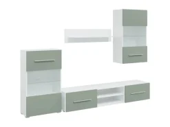 vidaXL 5-Tlg Wohnwand mit LED-Beleuchtung Holzwerkstoff 3324232