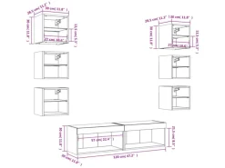 vidaXL 8-Tlg Wohnwand mit LED-Beleuchtung Holzwerkstoff 3216636
