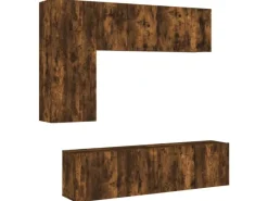 vidaXL 5-Tlg Wohnwand Räuchereiche Holzwerkstoff 3216468
