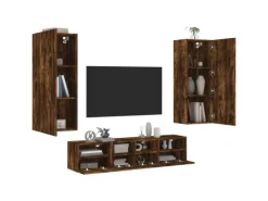 Online vidaXL 5-Tlg Wohnwand Räuchereiche Holzwerkstoff 3216543