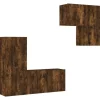 Online vidaXL 4-Tlg Wohnwand Räuchereiche Holzwerkstoff 3216432